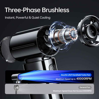 Jisulife Life9s 5000mAh CHROME Series 22H Long Battery 10 m/s Strong Airflow Slim Fan