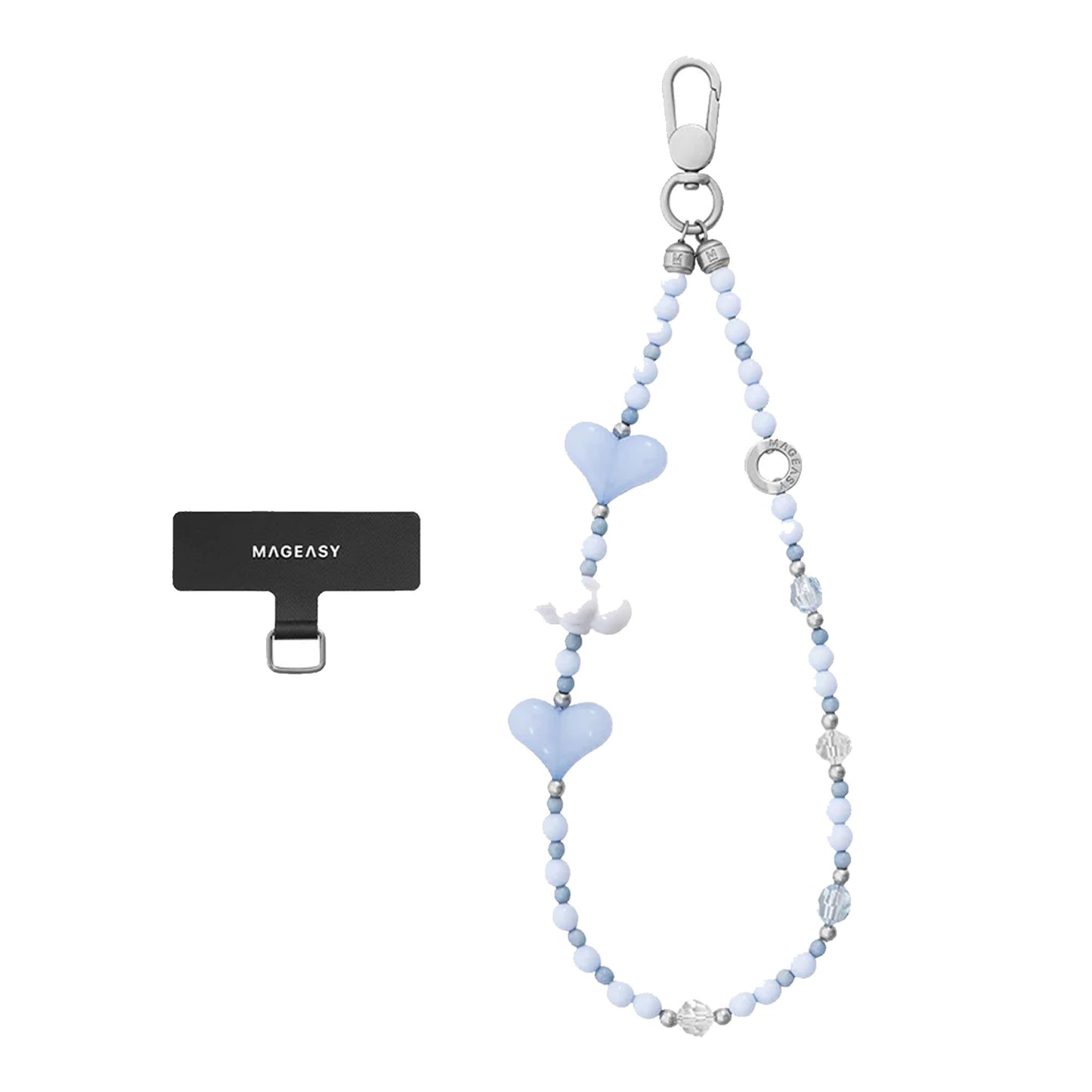 MAGEASY Beaded Wrist Strap + Strap Card - 360° Rotating Metal Buckle