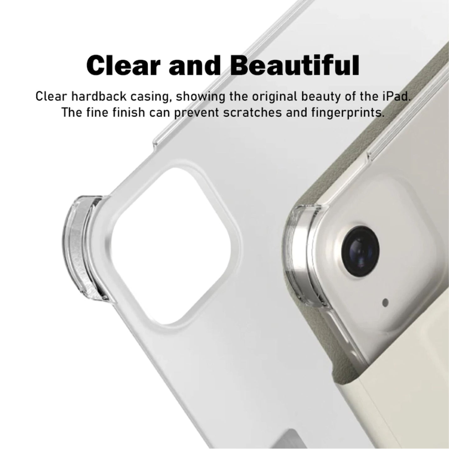 SwitchEasy Origami Nude Flexi-Folding Folio Clear Case for iPad Air 13" M4/M3/M2 (2026/2025/2024) / iPad Pro 12.9" (2022-2018)