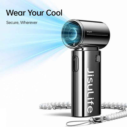 Jisulife Life9s 5000mAh CHROME Series 22H Long Battery 10 m/s Strong Airflow Slim Fan