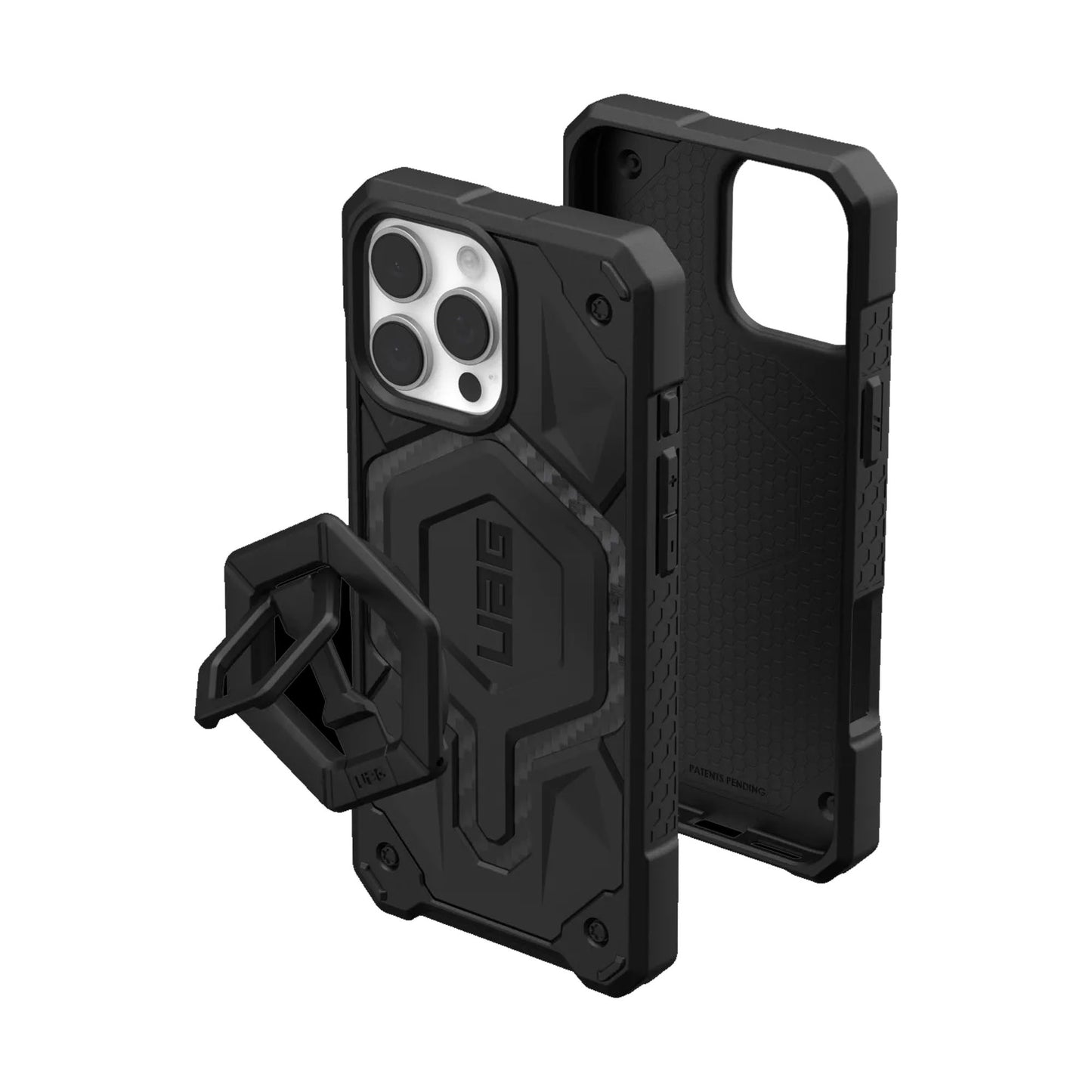 UAG Monarch Pro Magsafe Bundle - Carbon Fiber Case + Black Ring Stand for iPhone 16 Pro Max