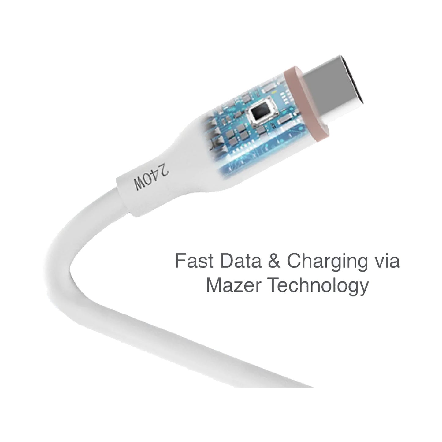 Mazer InfiniteLink3 Flex USB-C to USB-C Fast Charge Cable 240W 2.0M Tangle Resistant