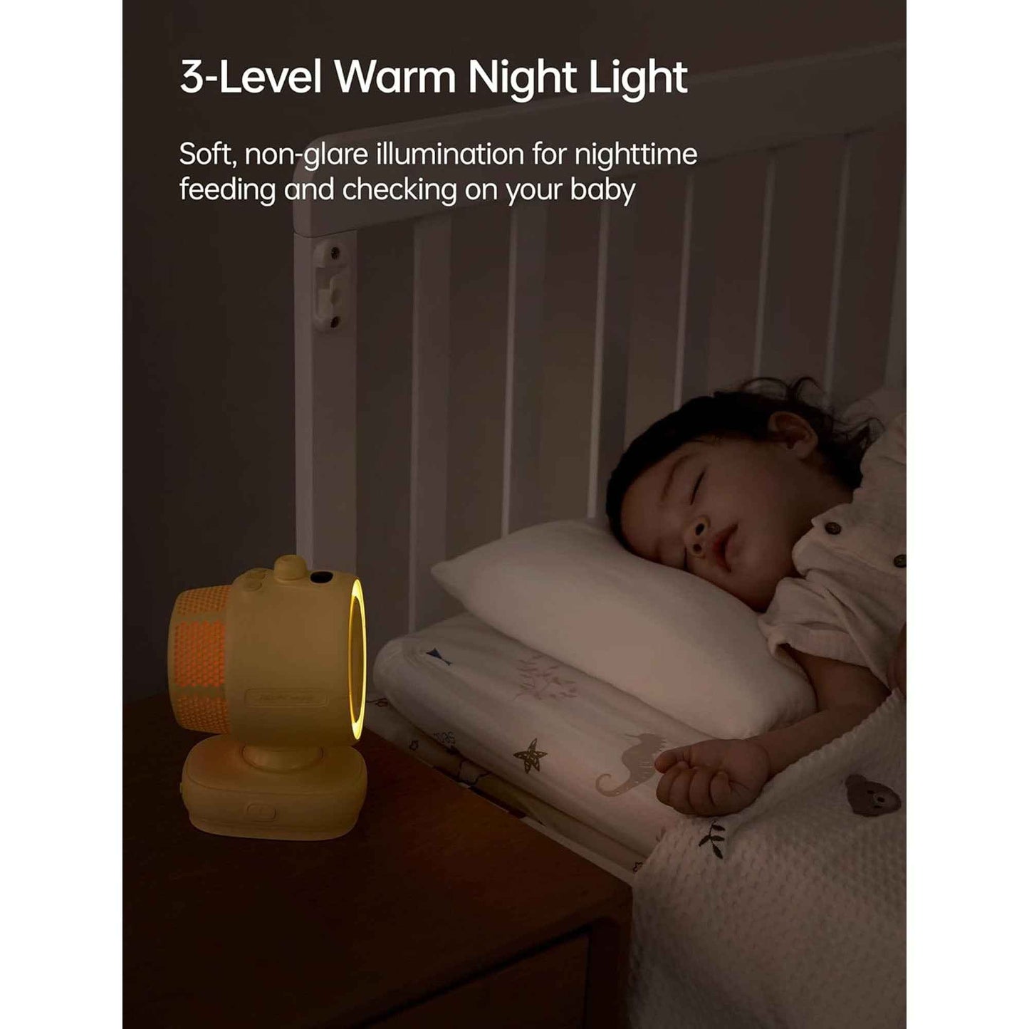 JisuLife Stroller Fan Life 3 ( 5000mAh ) Auto Oscillation Clip Fan 21H Long Battery with Night Light