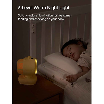 JisuLife Stroller Fan Life 3 ( 5000mAh ) Auto Oscillation Clip Fan 21H Long Battery with Night Light