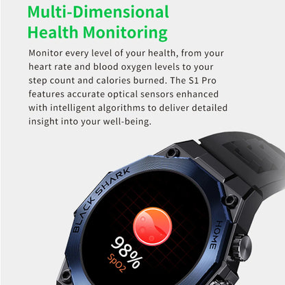 Black Shark S1 Pro Smartwatch 15 Days Battery Life , Build in AI Chatbot , Heatlh Monitoring & Bluetooth Call - Forexengineer -Malaysia- 6974521492191-6974521492207