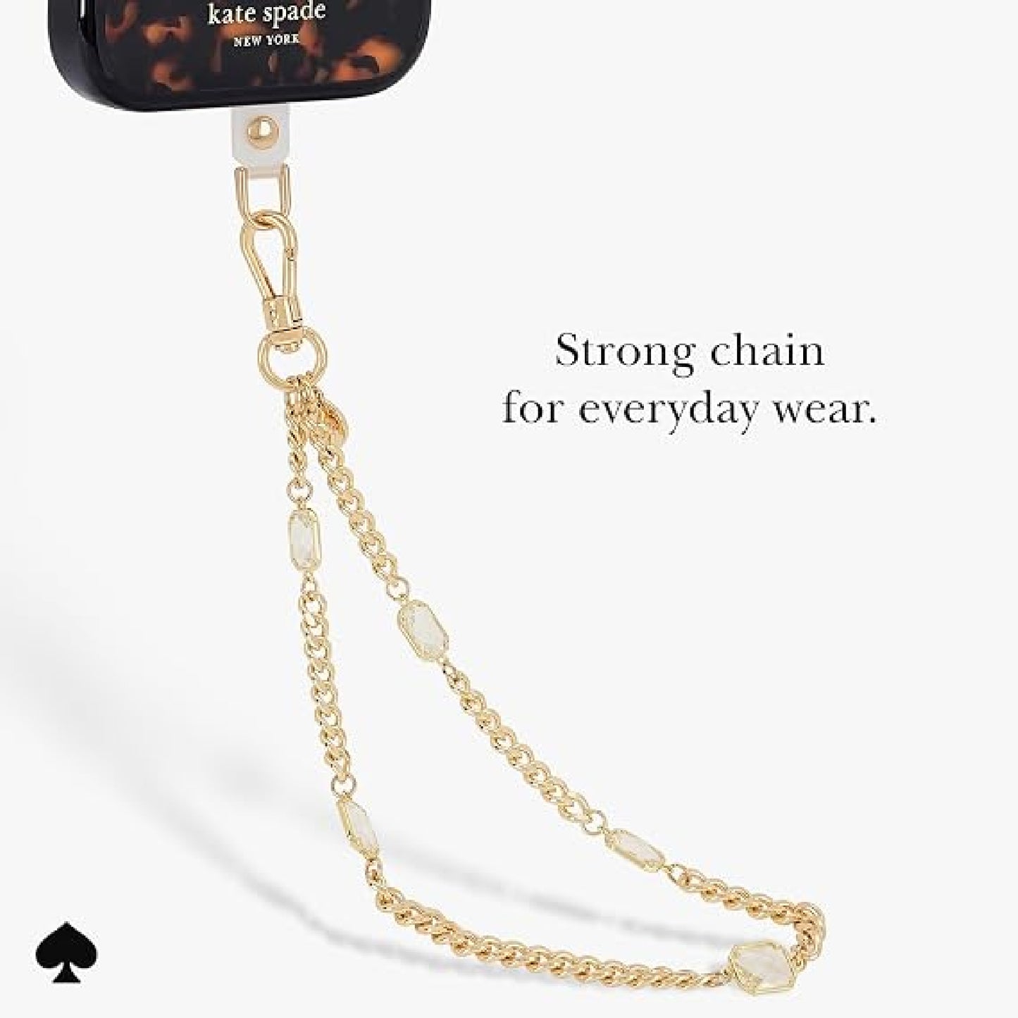 Kate Spade Phone Charm with Anchor Card Universal Wrist Strap - Set in Stone