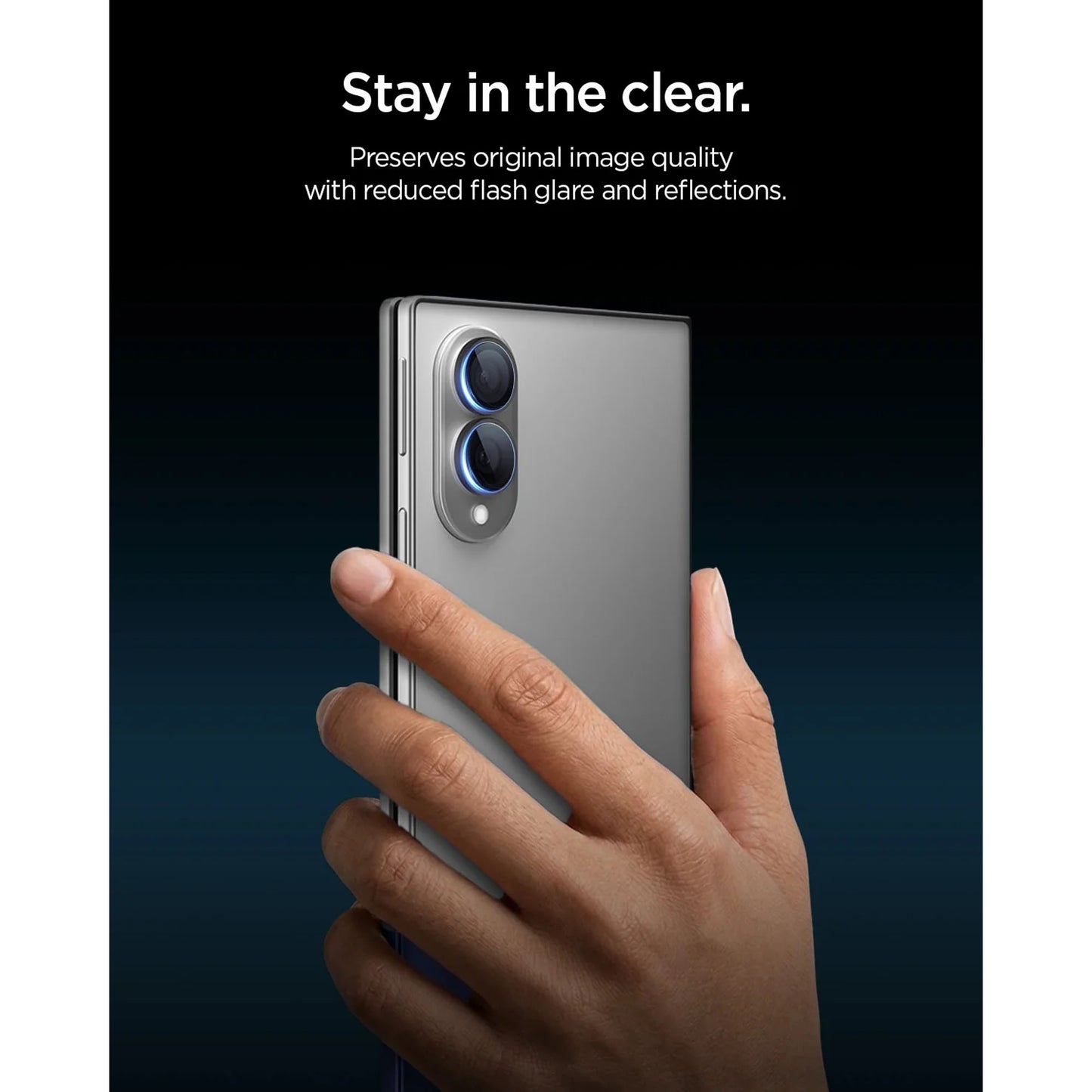 [2 Pack] Spigen Glas.tR EZ Fit Optik Pro HD Camera Lens Protector for Samsung Galaxy Z Fold 8