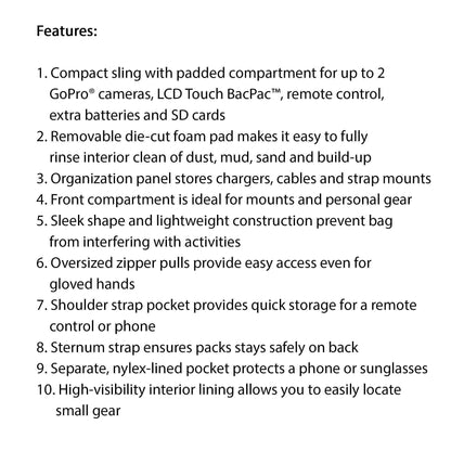 Thule Legend GoPro Sling Pack - Can fit up to 2 GoPro¬Æ cameras - Black (Barcode: 0085854234931 ).
