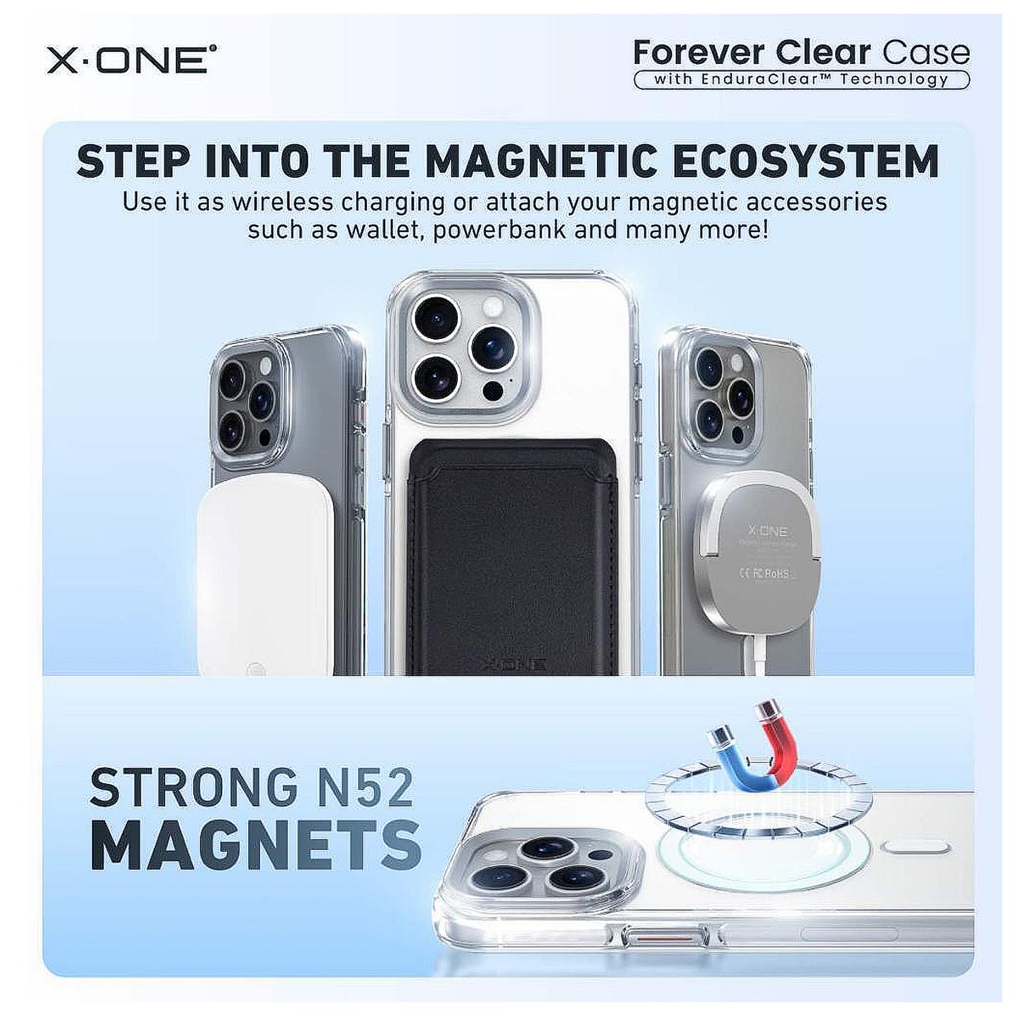 X.One Forever Clear ( Anti-Yellowing ) Phone Case for iPhone 15 and 14 Series - Magsafe Compatible