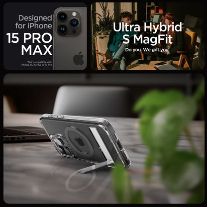 Spigen Ultra Hybrid S MagFit for iPhone 15 Series - With Kickstand and Magsafe Compatible - Forexengineer -Malaysia- 8809896749329-8809896750530-8809896749336