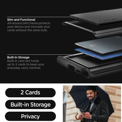 Spigen Slim Armor CS for Samsung Galaxy S24 Ultra - Built-in wallet and S Pen Compatible - Forexengineer -Malaysia- 8809971221924-8809971221917