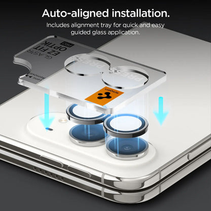 [2 Pack] Spigen Glas.tR EZ Fit Optik Pro Lens Protector for iPhone Duo with Auto-alignment Installation Kit