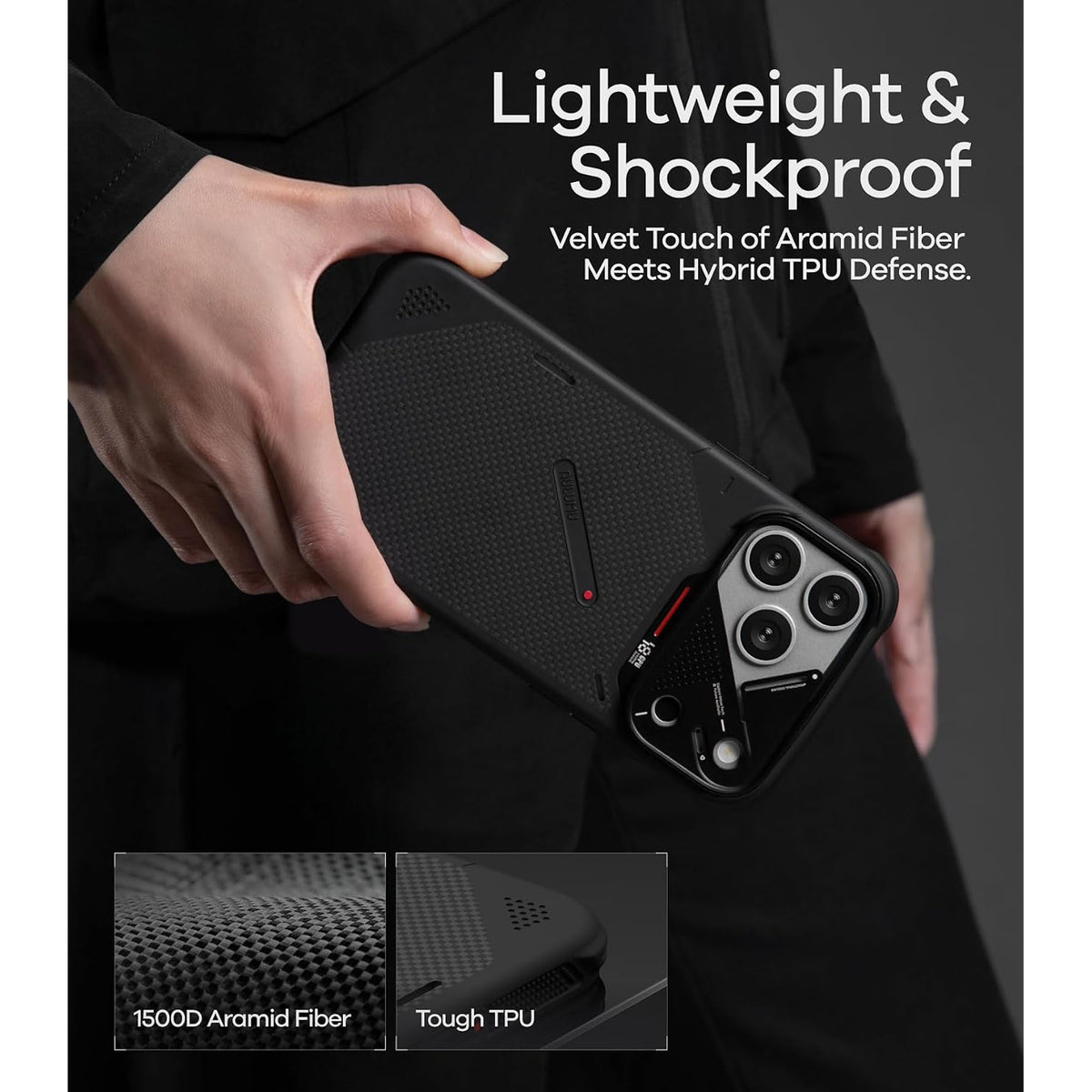 AULUMU A18 Armor Shockproof Aramid Fiber Case for iPhone 18 Pro Max / 18 Pro / 17 Pro Max / 17 Pro Magsafe Compatible