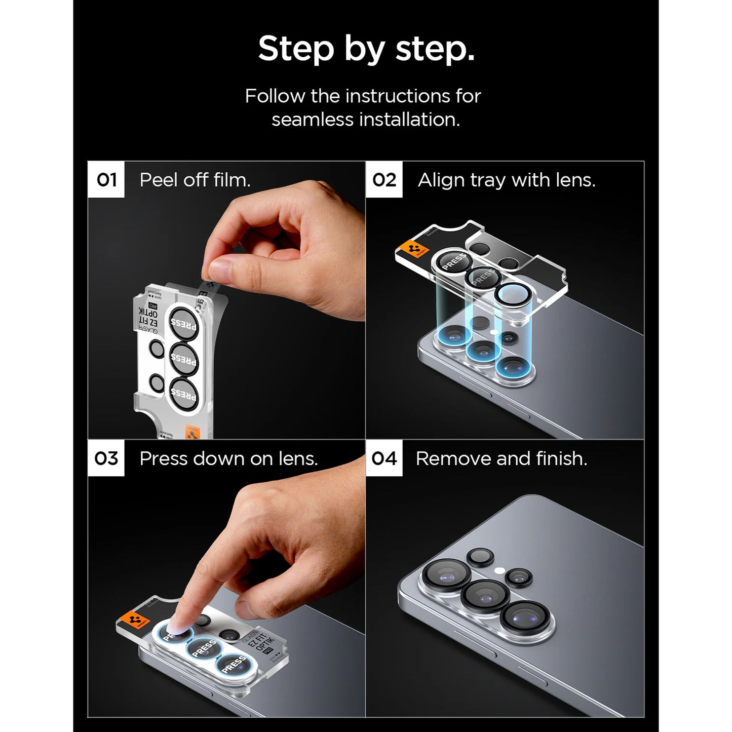 [2 PACK] Spigen Glas.tR EZ Fit Optik Pro HD for Samsung Galaxy S26 Ultra / S25 Ultra / S24 Ultra