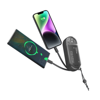 Mazer PowerCharge Link 1545 - Built-in Lightning & USB-C Cables 15000mAh Power Bank - Black - Forexengineer -Malaysia