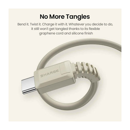 SHARGE Retro USB-C to USB-C 100W PD Fast Charging Cable 1.2m - Retro White - Forexengineer -Malaysia- 6973154655928