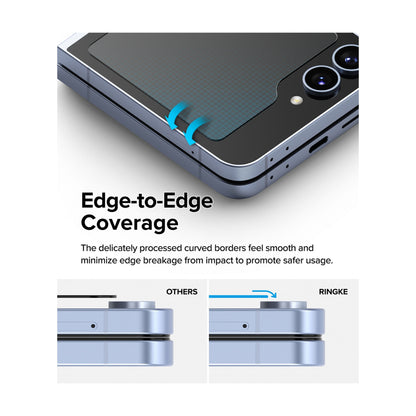 [2 PACK] Ringke Cover Display Tempered Glass for Samsung Galaxy Z Flip 6 - Clear - Forexengineer -Malaysia- 8809961787058