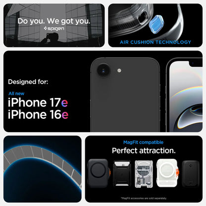 Spigen Rugged Armor MagFit Case for iPhone 17e / 16e - Slim Magnetic Case