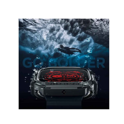 Spigen Rugged Armor for Apple Watch Ultra 2 / Ultra 49mm - Shock Absorbent Layer - Matte Black - Forexengineer -Malaysia- 8809811868753