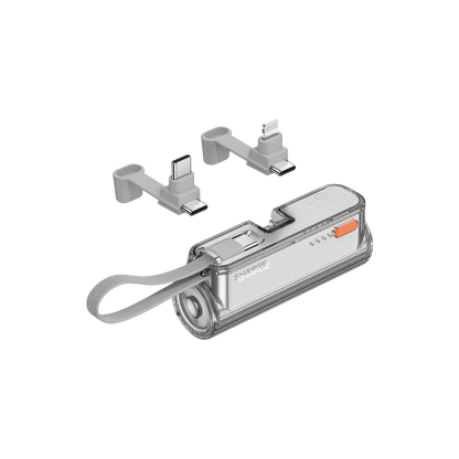 Sharge Flow Mini 2 - Swappable USB-C & Lightning Connector with Built-in USB-C Cable
