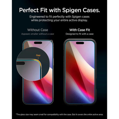 [2 PACK] Spigen Glas.tR EZ Fit Pro HD Tempered Glass Screen Protector for iPhone 18 / 17 / 16 Series - Clear