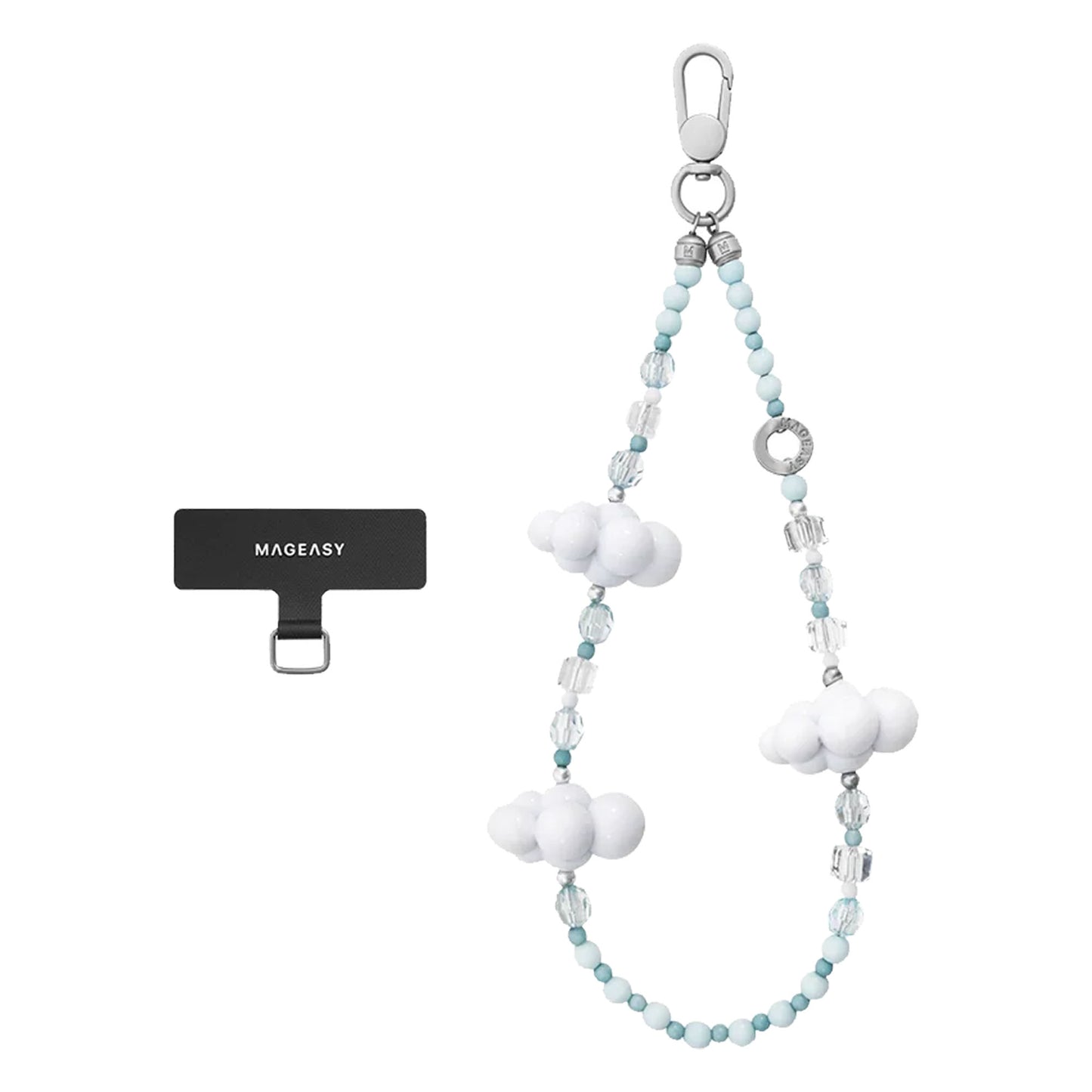 MAGEASY Beaded Wrist Strap + Strap Card - 360° Rotating Metal Buckle