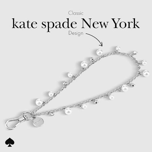 Kate Spade Phone Charm with Anchor Card Universal Wrist Strap - Dazzling Pearl