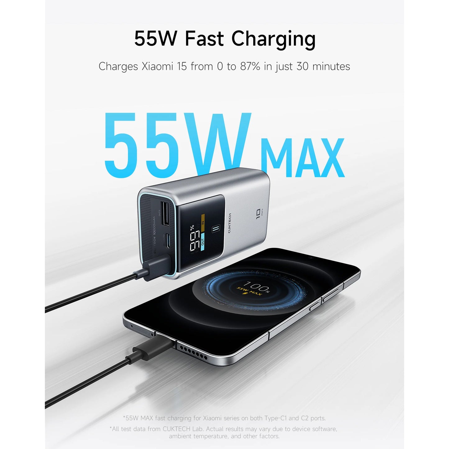 CUKTECH 10 Mini 55W Power Bank 10000mAh - CCC Certified Smart Charger