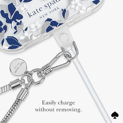 Kate Spade Phone Charm with Anchor Card Universal Wrist Strap - Heart of Silver