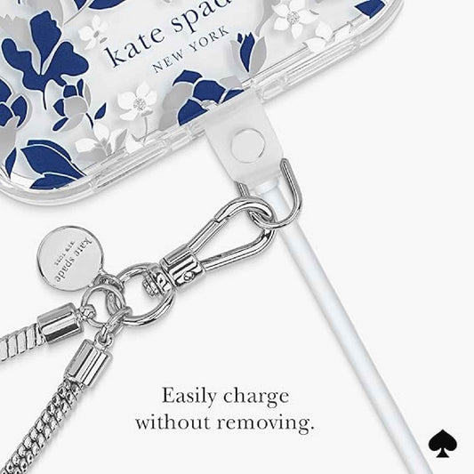 Kate Spade Phone Charm with Anchor Card Universal Wrist Strap - Heart of Silver