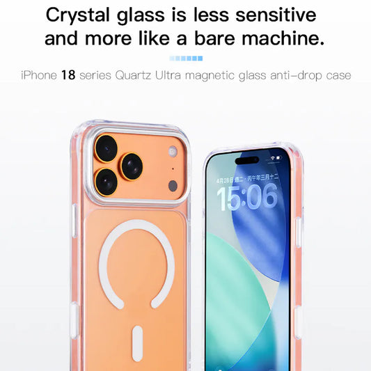 Hoda Crystal Ultra Magnetic Glass Case for iPhone 18 Pro Max / 18 Pro / 17 Pro Max / 17 Pro
