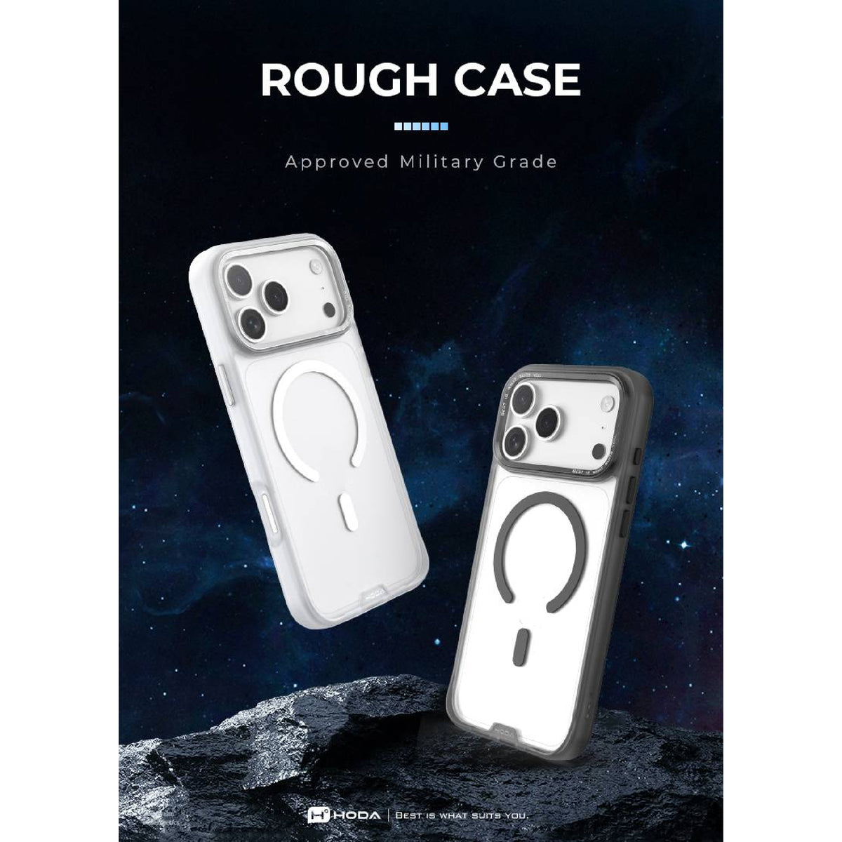 Hoda ROUGH Military Standard Magnetic Case for iPhone 18 Pro Max / 18 Pro / 17 Pro Max / 17 Pro with Camera Control Buttons