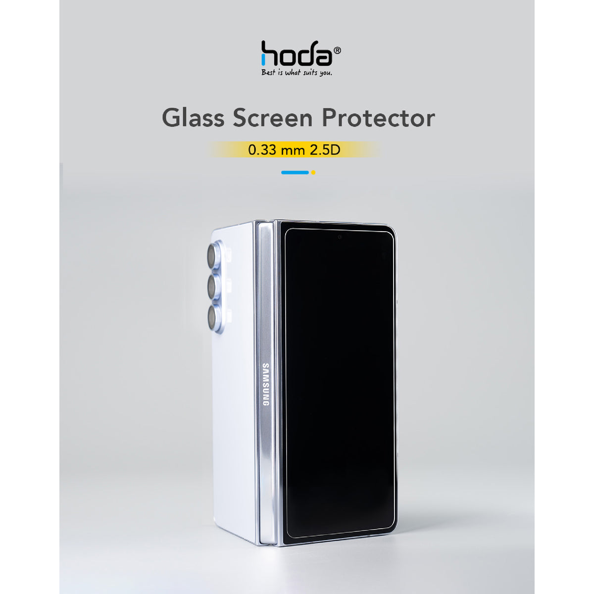 Hoda Clear Tempered Glass Screen Protector for Samsung Galaxy Z Fold 8 ( Front Screen ) Case Friendly