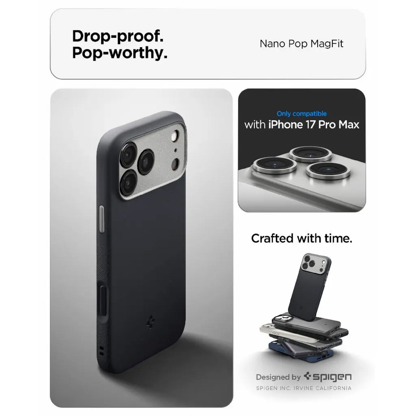 Spigen Nano Pop Magfit Case for iPhone 17 Pro Max - Soft Silicone Magnetic Case