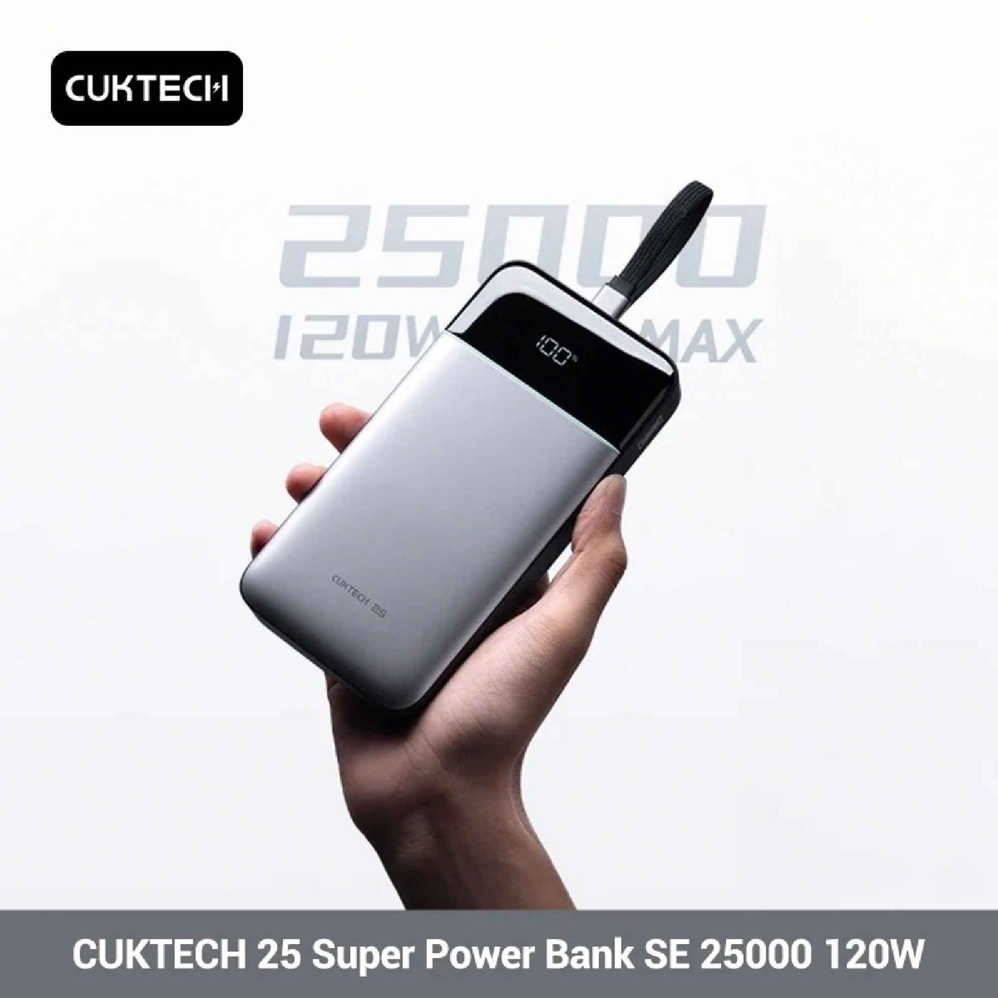 CUKTECH 25 Power Bank SE 25000mAh 120W Built-in Type-C Cable Screen Display CCC Certified
