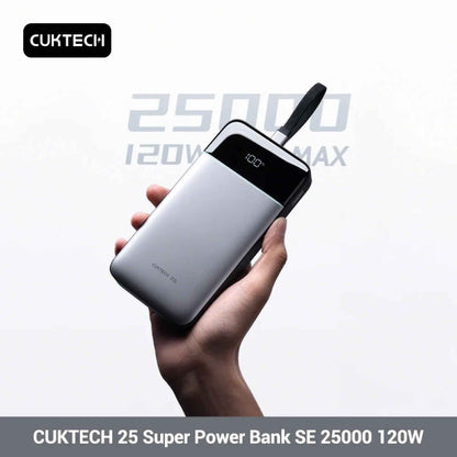 CUKTECH 25 Power Bank SE 25000mAh 120W Built-in Type-C Cable Screen Display CCC Certified