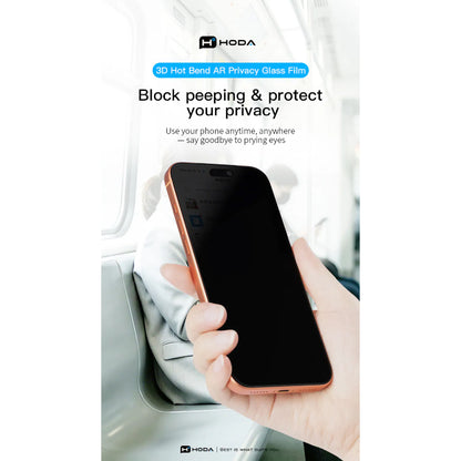 Hoda 3D Full Glue Anti-Peeper ( Privacy ) with Anti-Reflection Full Coverage Glass for iPhone 18 Pro Max / 18 Pro with Dust-Free Helper Lite