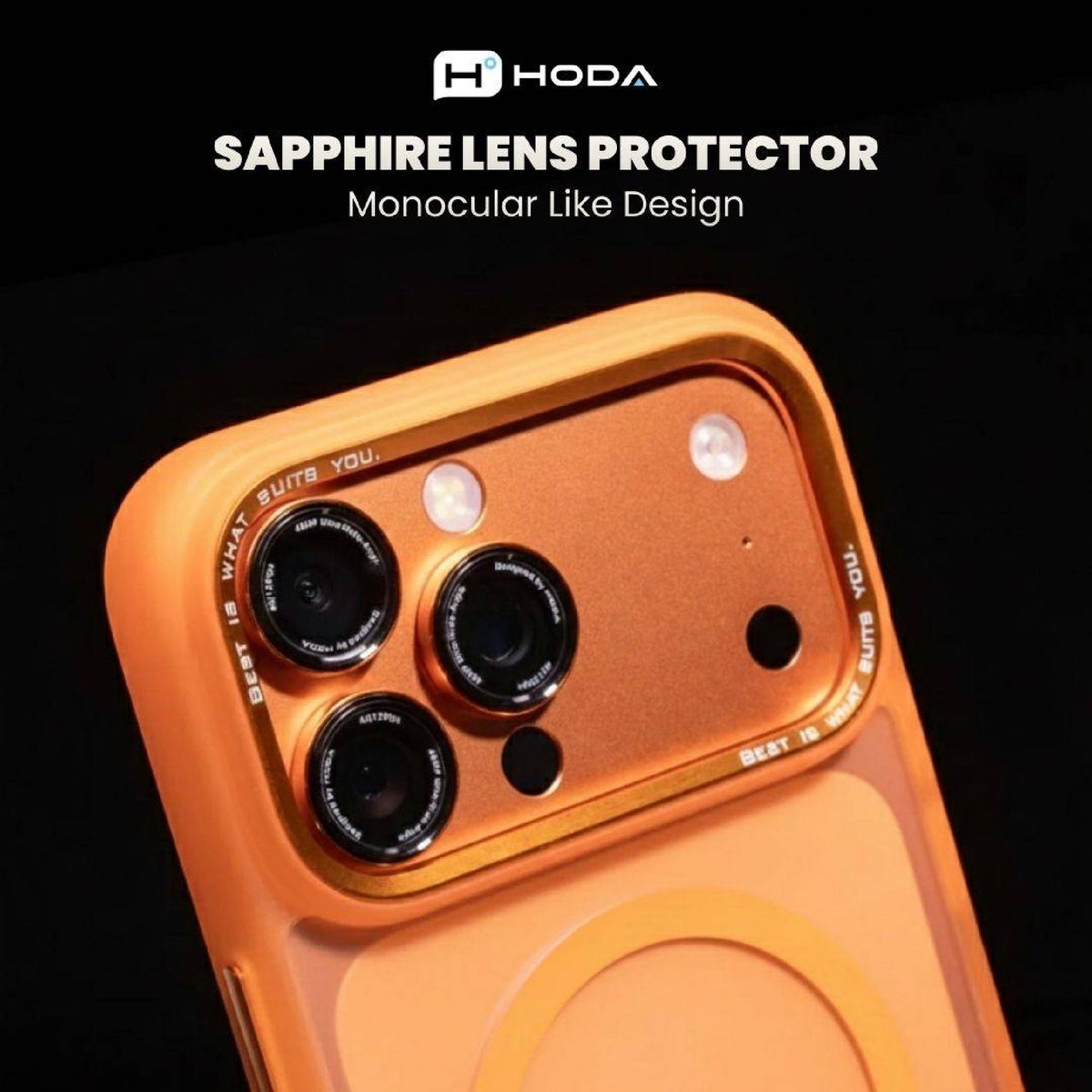 Hoda Sapphire Lens Protector ( Monocular Like Design ) for iPhone 18 Pro Max / 18 Pro with Helper