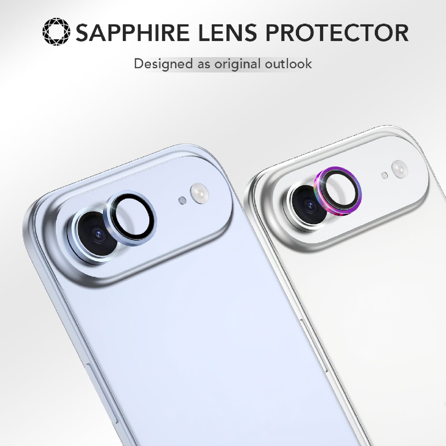 Hoda Sapphire Lens Protector ( Stainless Steel ) + Lens Base ( Glass ) for iPhone 17 Pro Max / 17 Pro