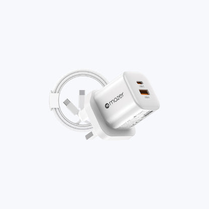 Mazer Prestige Combo 35W GaN Wall Adapter ( 2 Ports ) with PD60W USB-C Cable