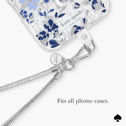 Kate Spade Phone Charm with Anchor Card Universal Wrist Strap - Heart of Silver