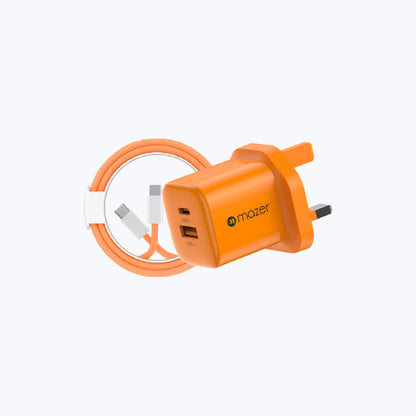 Mazer Prestige Combo 35W GaN Wall Adapter ( 2 Ports ) with PD60W USB-C Cable