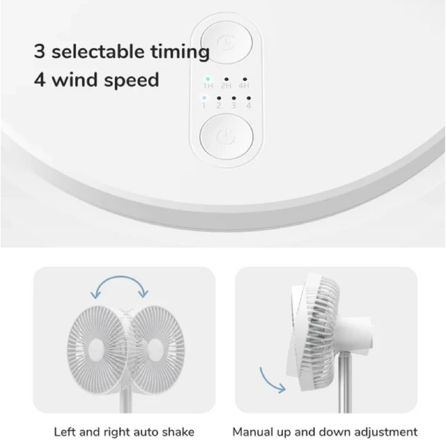 Jisulife Oscillating Desk Fan UPGRADED Version  FA13P ⁠Extendable Height Design 8000mAh