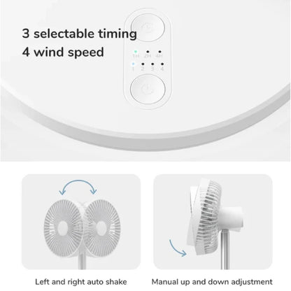 Jisulife Oscillating Desk Fan UPGRADED Version  FA13P ⁠Extendable Height Design 8000mAh