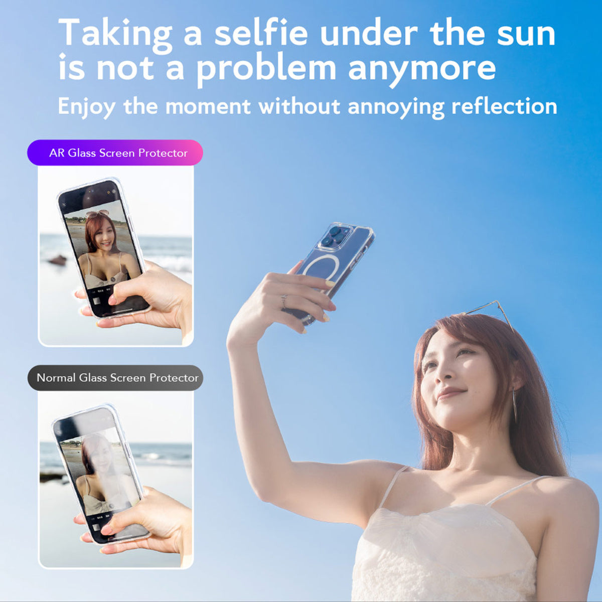 Hoda 2.5D Anti-Reflection Tempered Glass Screen Protector for iPhone Duo ( Front Screen ) Case Friendly