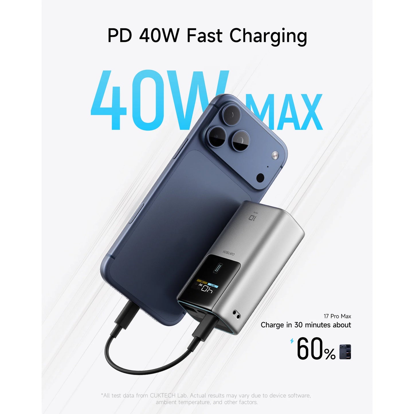 CUKTECH 10 Mini 55W Power Bank 10000mAh - CCC Certified Smart Charger
