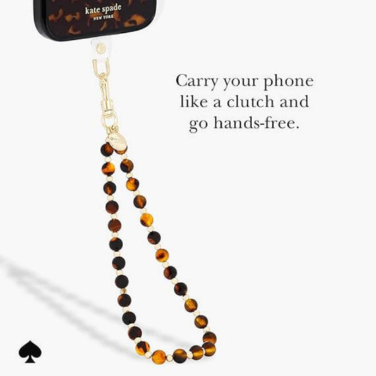 Kate Spade Phone Charm with Anchor Card Universal Wrist Strap - Tortoise