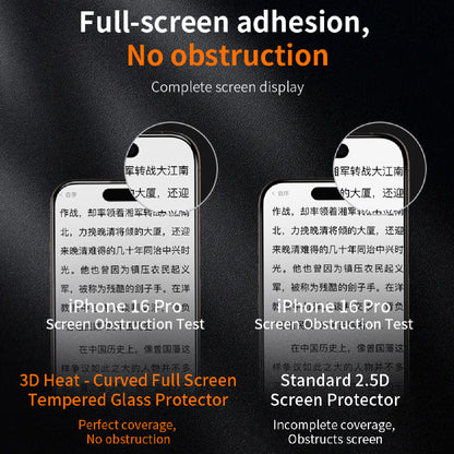 Hoda 3D Full Glue Clear Glass Screen Protector for iPhone 17 Pro Max / 17 Pro with Dust-Free Helper