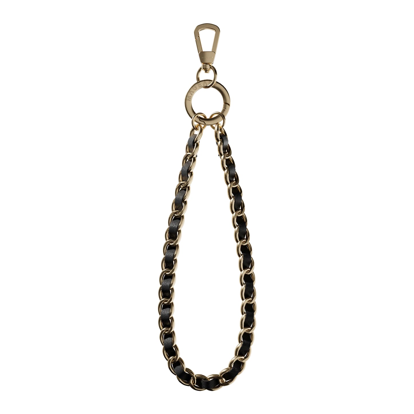 MAGEASY 9mm Leather Chain Wrist Strap + Strap Card - 360-degree Rotating Buckle