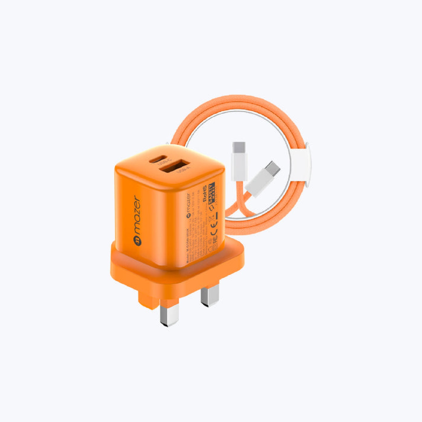 Mazer Prestige Combo 35W GaN Wall Adapter ( 2 Ports ) with PD60W USB-C Cable